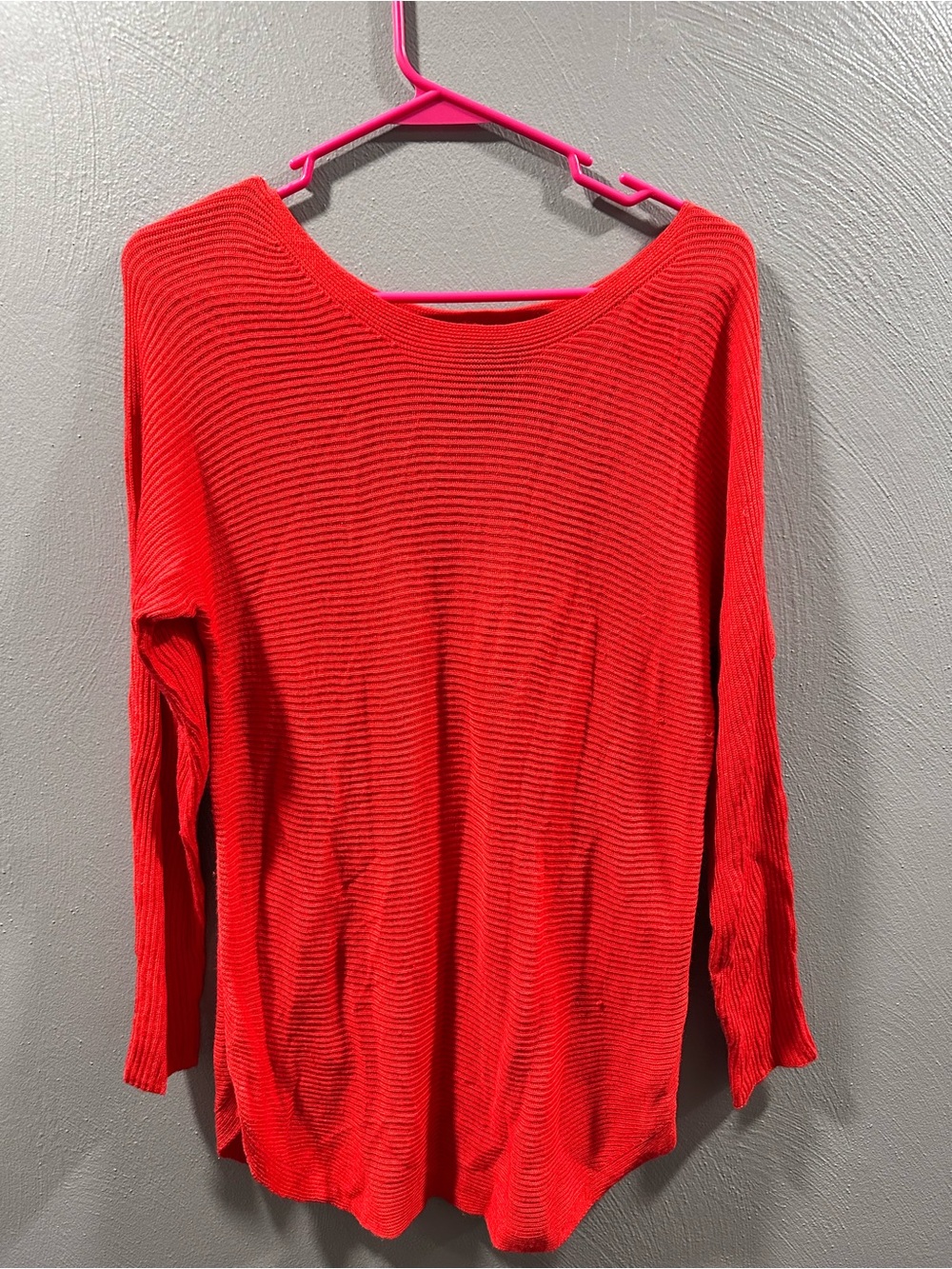 Trouvé Vibrant Red Ribbed Long Sleeve Top